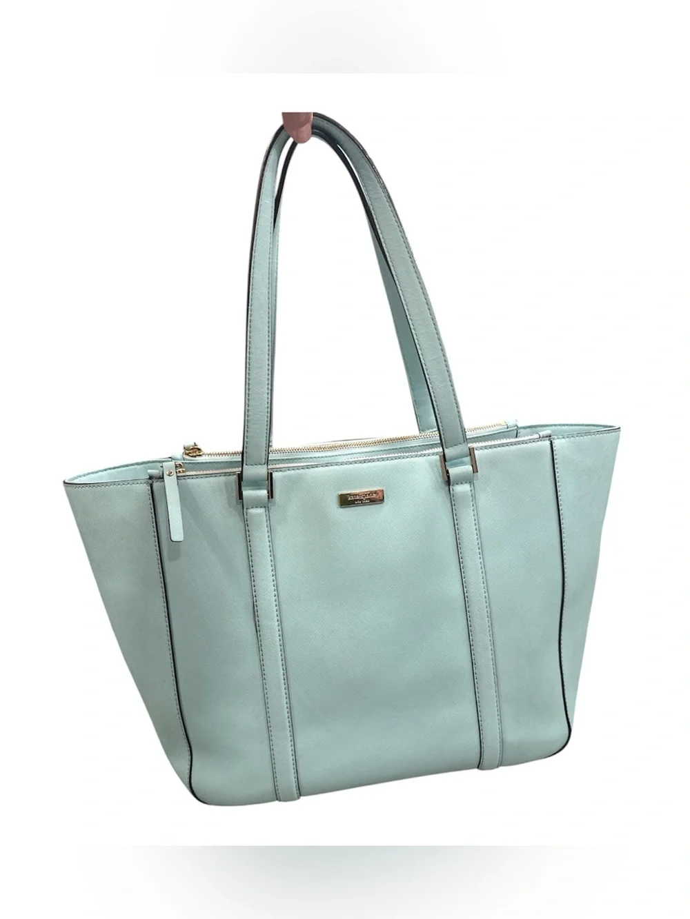 Kate Spade New York Light Blue Mint Saffiano Leather Tote Bag